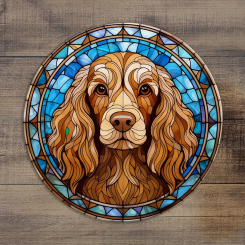 Cocker Spaniel Chocolate Glass Suncatcher Worktop Saver